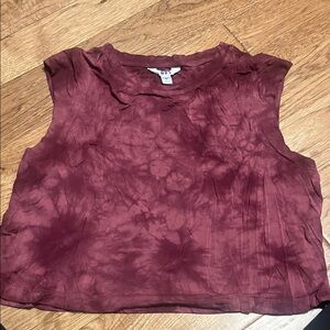 JoyLab Maroon Tie-Dye Crop Top